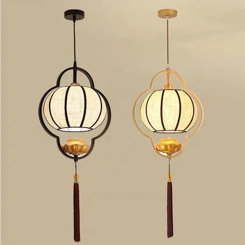 DecorBites™ Chinese Cloth Chandelier: Elegant Tea House & Bedroom Lantern for Dining Room