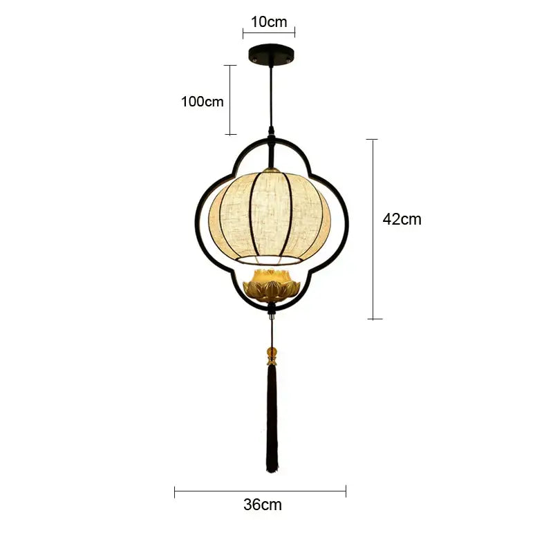 DecorBites™ Chinese Cloth Chandelier: Elegant Tea House & Bedroom Lantern for Dining Room
