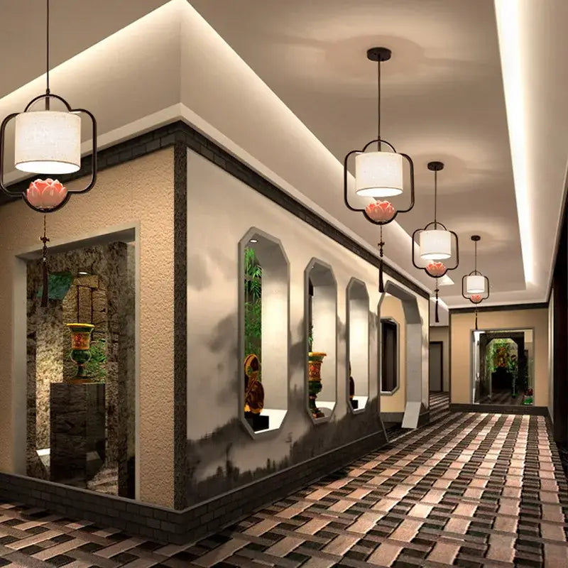 DecorBites™ Chinese Cloth Chandelier for Bedroom, Dining Room, Corridor, Hotel - Light and Stylish