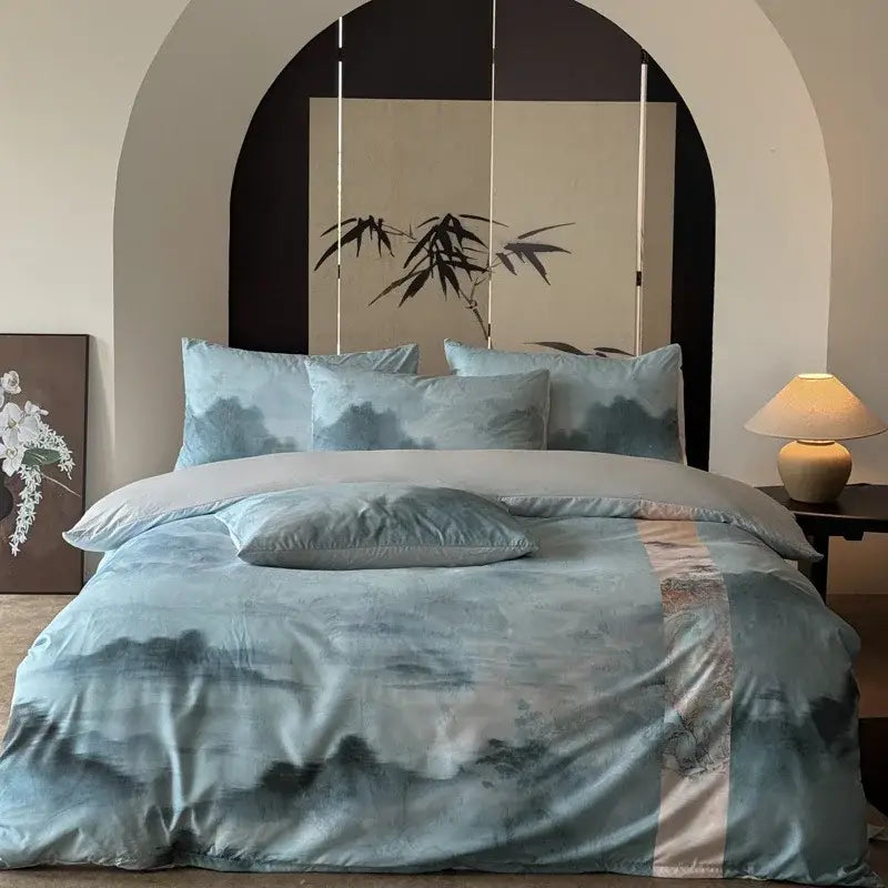 DecorBites™ Chinese Digital Printing Bedding Set - Soft, Washed, Skin-Friendly Duvet Cover Kit