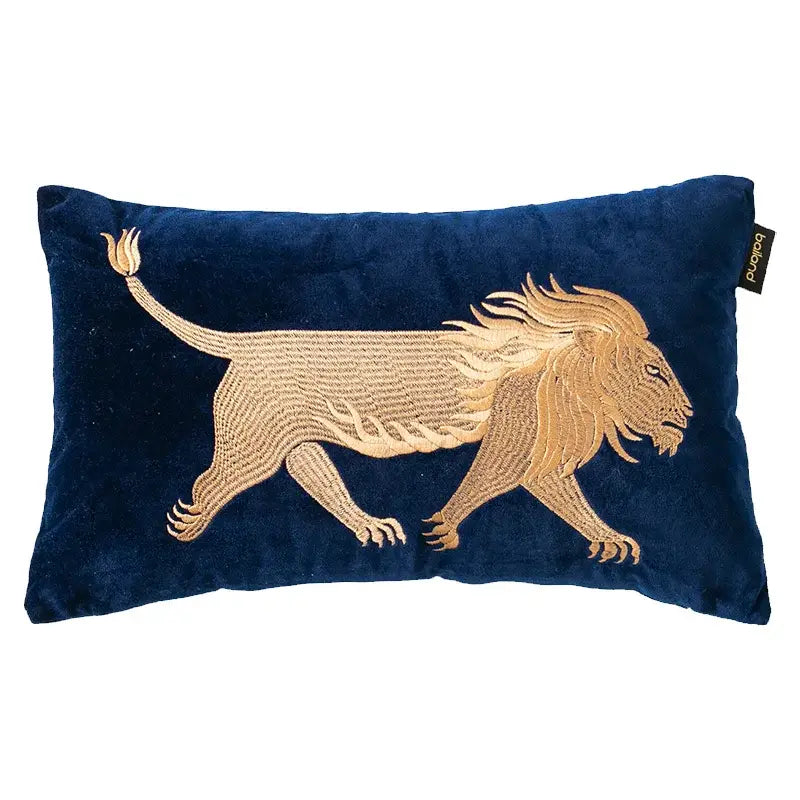 DecorBites™ Chinese Dragon Embroidery Lumbar Pillow Cover Gold