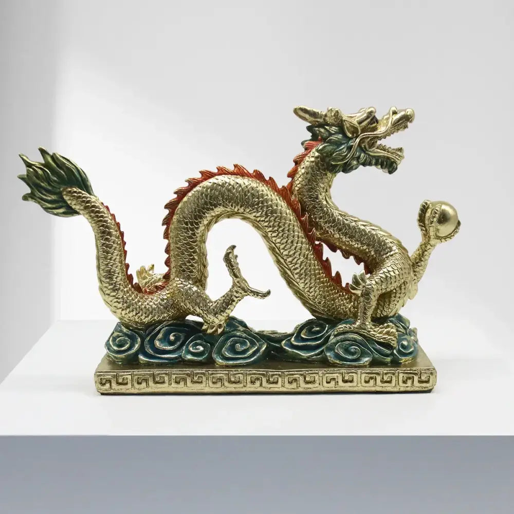 DecorBites™ Chinese Dragon Resin Sculpture - Zodiac Home Decor Accessory