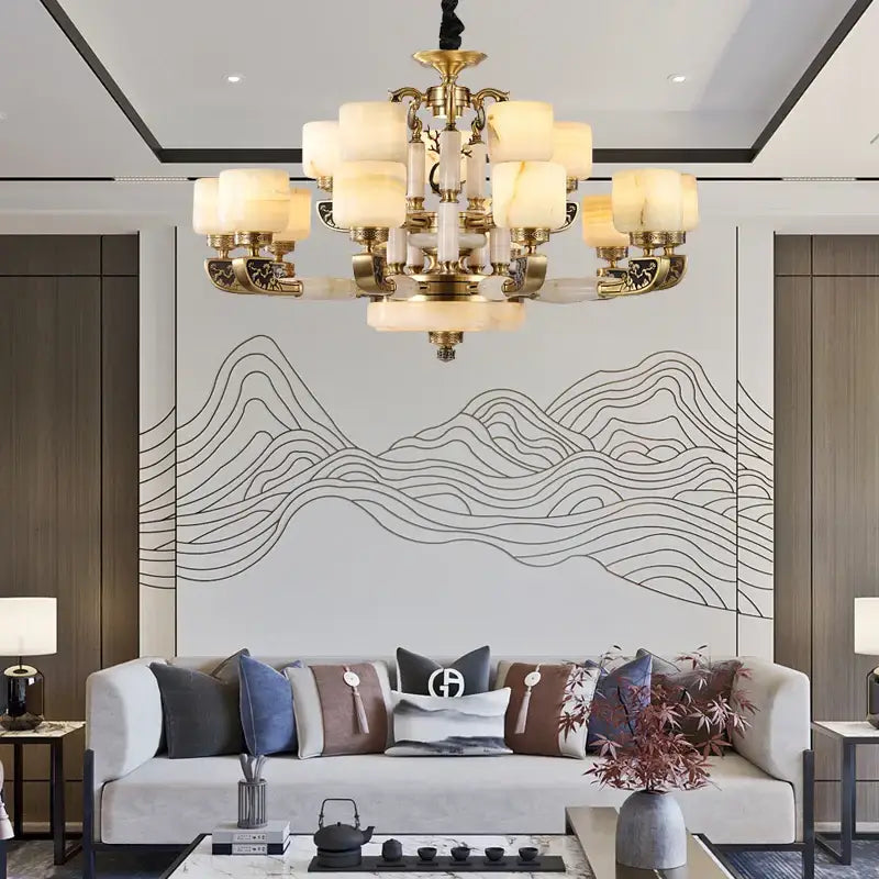 DecorBites™ Chinese Jade Chandelier: Modern Living Room & Restaurant Décor