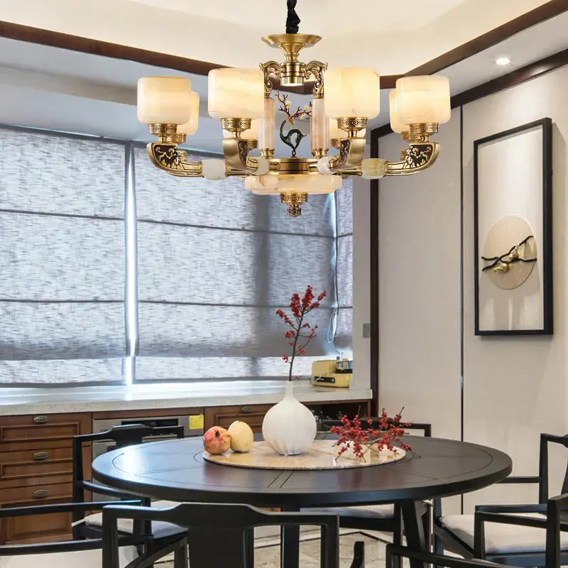DecorBites™ Chinese Jade Chandelier: Modern Living Room & Restaurant Décor