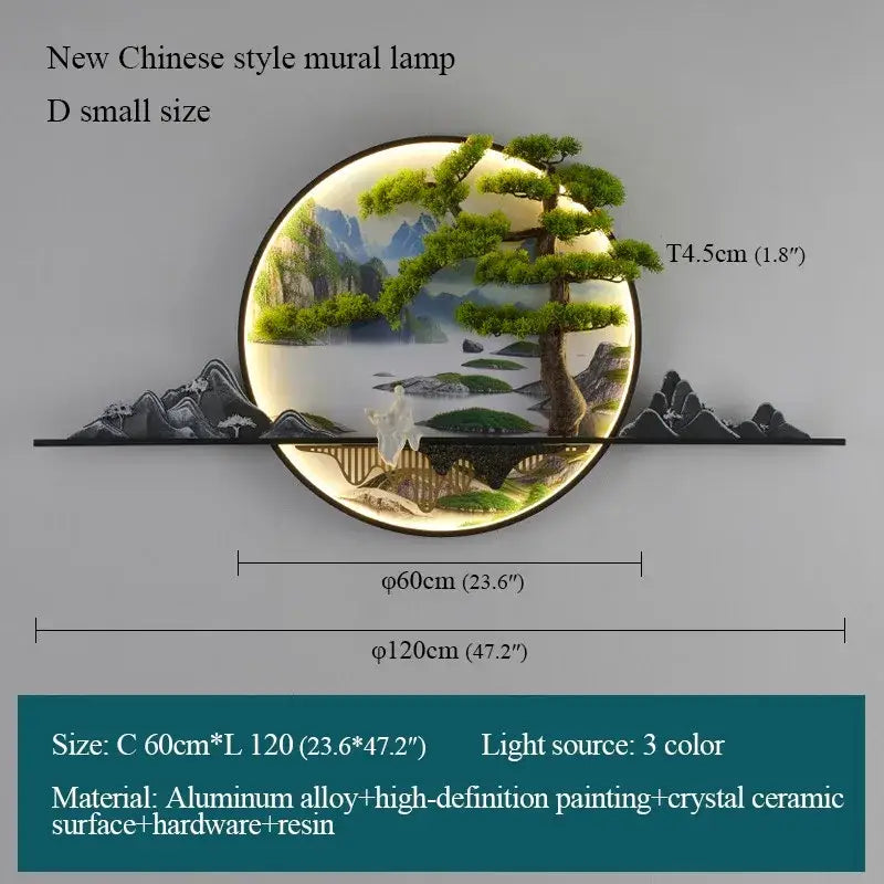 DecorBites™ Chinese Landscape LED Wall Lamp for Home Living Bedroom Study