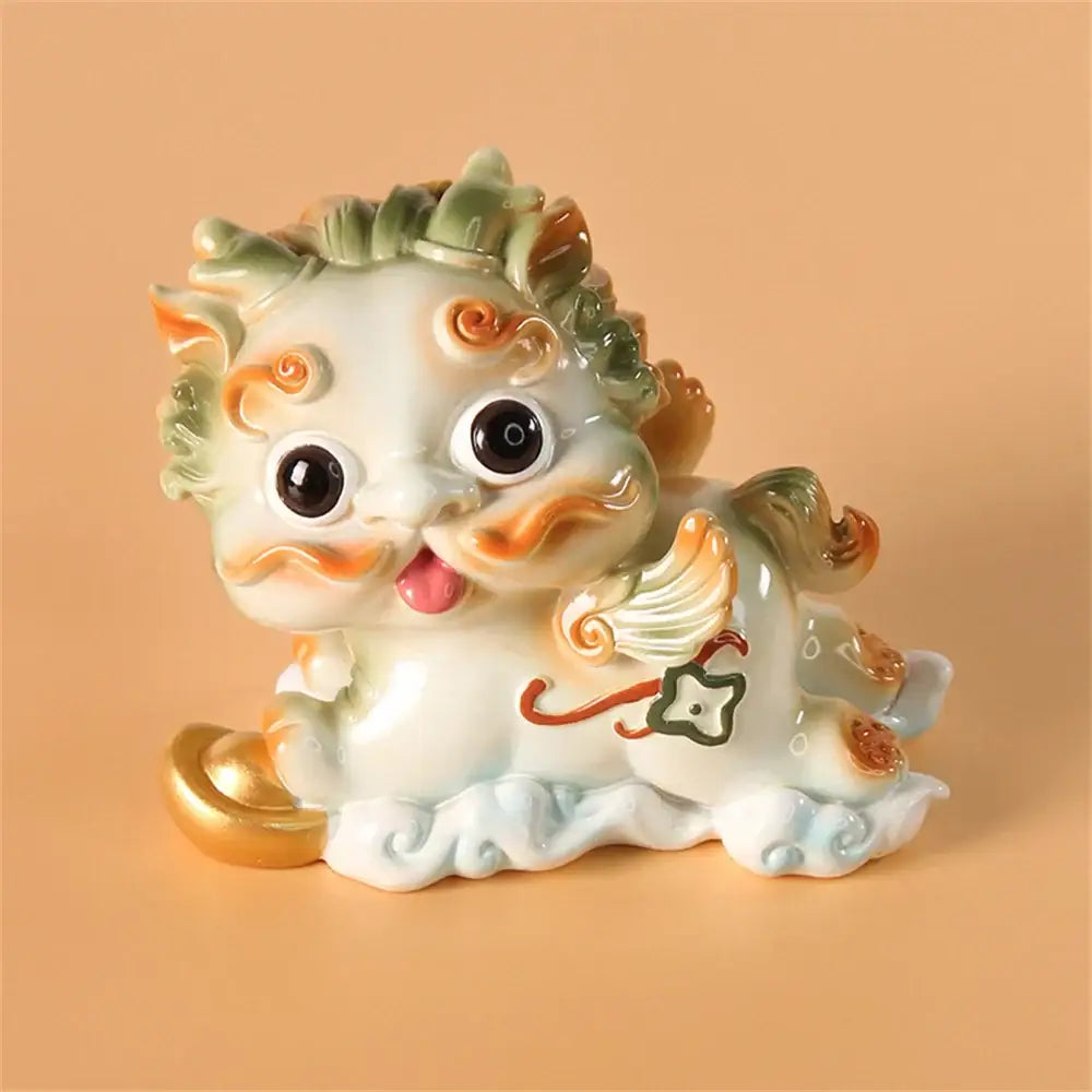 DecorBites™ Chinese Mythology Lion Figurines for Luck, Wealth, and Protection