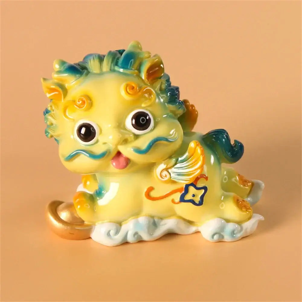 DecorBites™ Chinese Mythology Lion Figurines for Luck, Wealth, and Protection