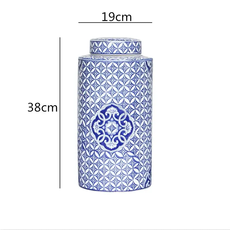 DecorBites™ Chinese Retro Ceramics Golden Vase with Cover for Home Décor and Organization