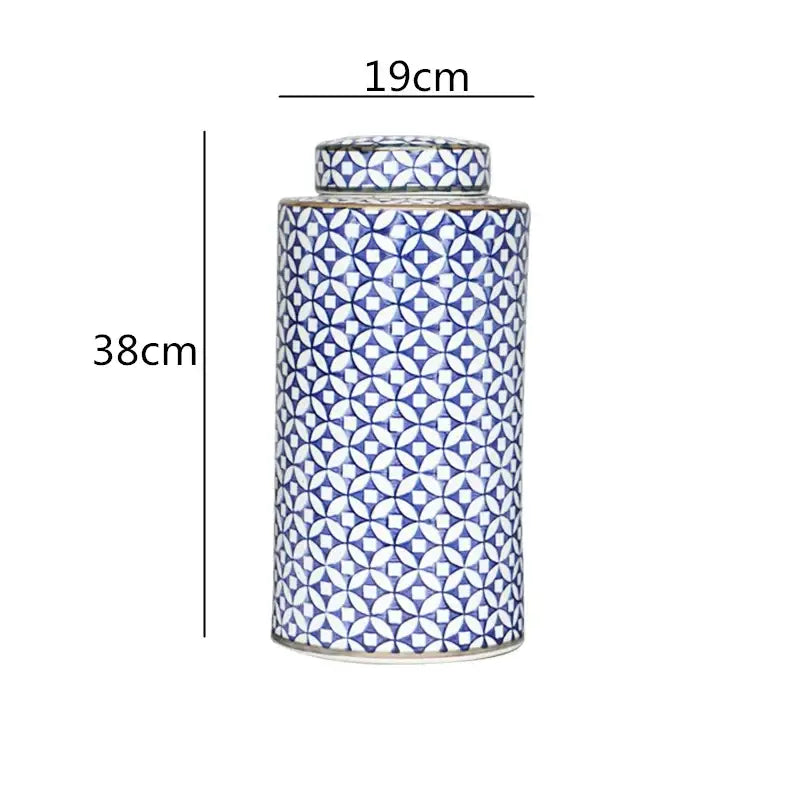 DecorBites™ Chinese Retro Ceramics Golden Vase with Cover for Home Décor and Organization