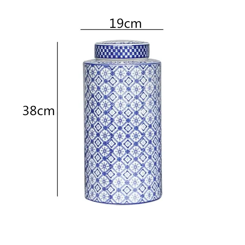 DecorBites™ Chinese Retro Ceramics Golden Vase with Cover for Home Décor and Organization