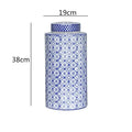 DecorBites™ Chinese Retro Ceramics Golden Vase with Cover for Home Décor and Organization