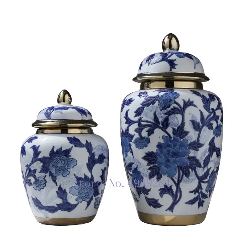 DecorBites™ Chinese Retro Storage Tank Vase with Cover for Modern Home Decoration