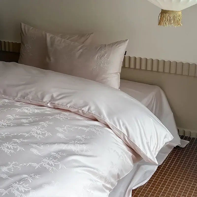 DecorBites™ Chinese Style 100% Cotton Jacquard Duvet Cover Set - Luxury Queen Bedding