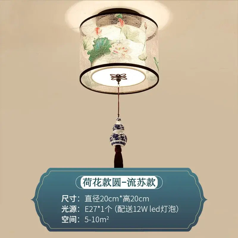DecorBites™ Chinese Style Ceiling Lamp, Creative Warm Light for Hotel Villa Corridors
