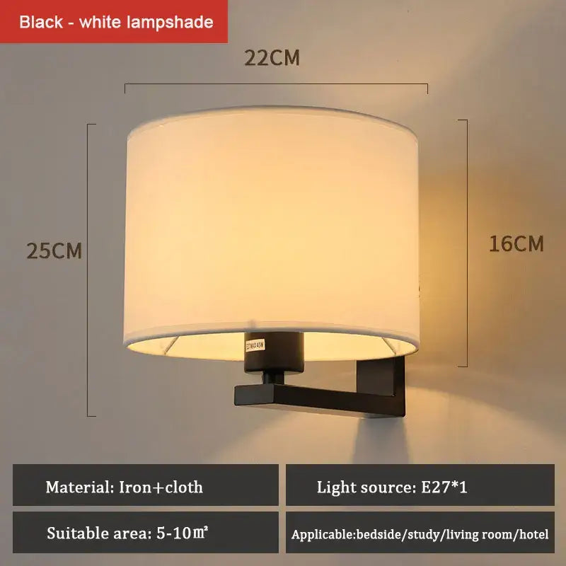DecorBites™ Chinese Style Cloth Covered Wall Lamp for Bedroom and Living Room
