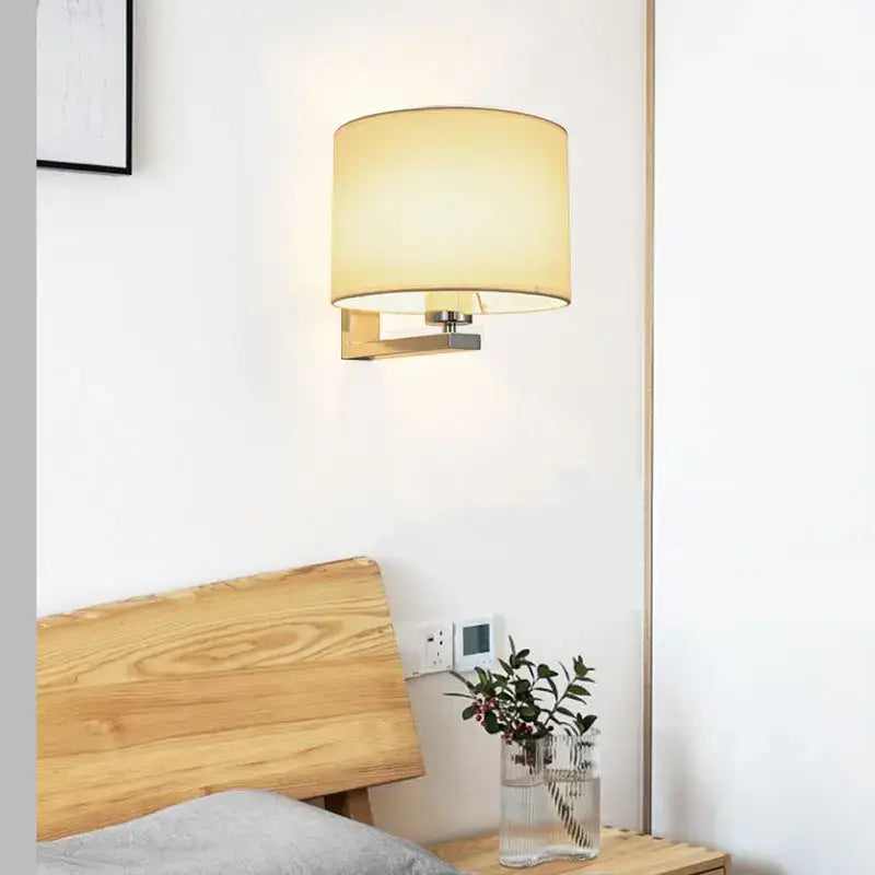 DecorBites™ Chinese Style Cloth Covered Wall Lamp for Bedroom and Living Room