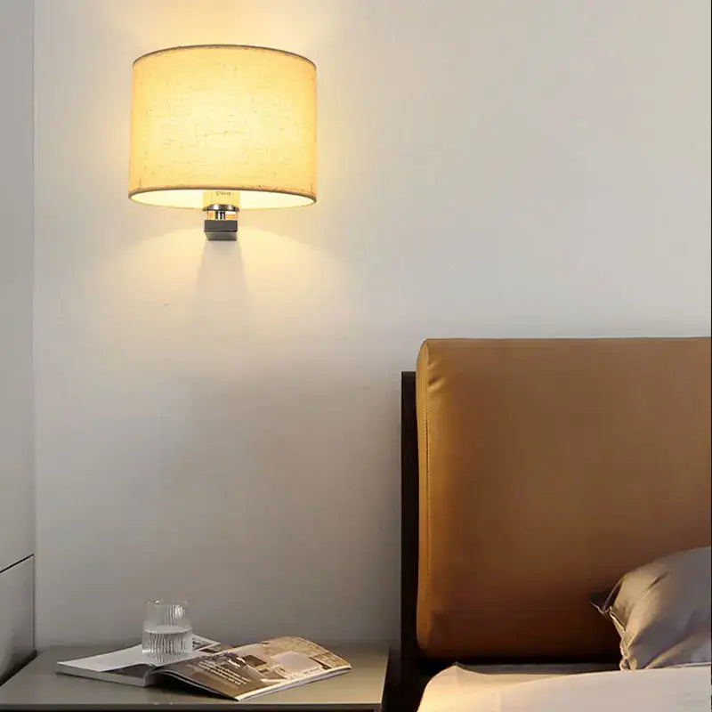 DecorBites™ Chinese Style Cloth Covered Wall Lamp for Bedroom and Living Room