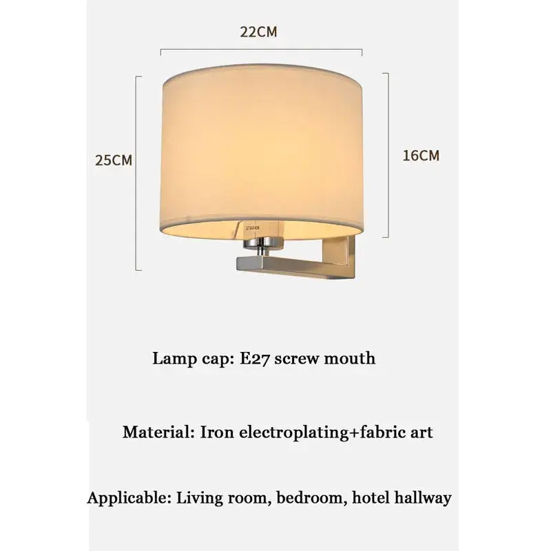 DecorBites™ Chinese Style Cloth Covered Wall Lamp for Bedroom and Living Room