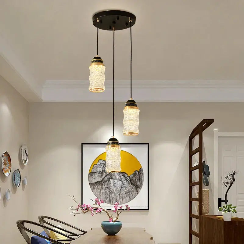 DecorBites™ Chinese Style Spiral Staircase Chandelier for Villa & Restaurant, LED Lamps