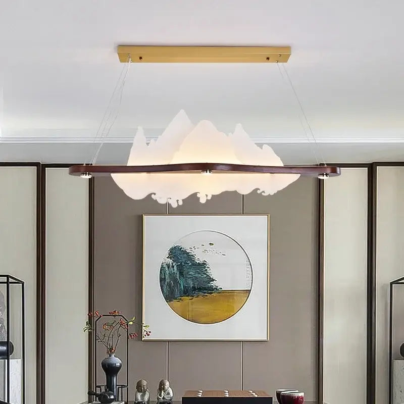 DecorBites™ Chinese Style Wood Art Chandelier for Modern Zen Atmosphere