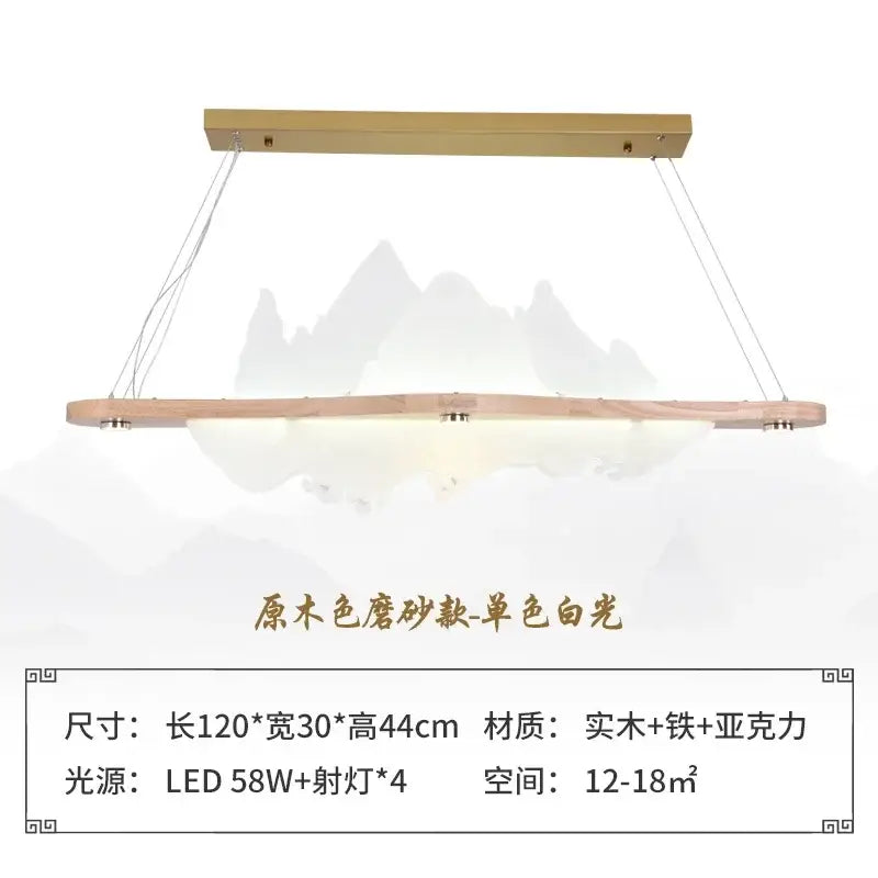 DecorBites™ Chinese Style Wood Art Chandelier for Modern Zen Atmosphere