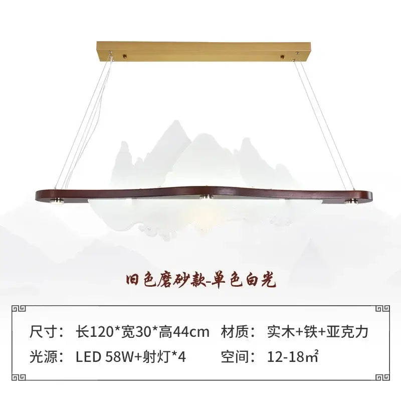 DecorBites™ Chinese Style Wood Art Chandelier for Modern Zen Atmosphere