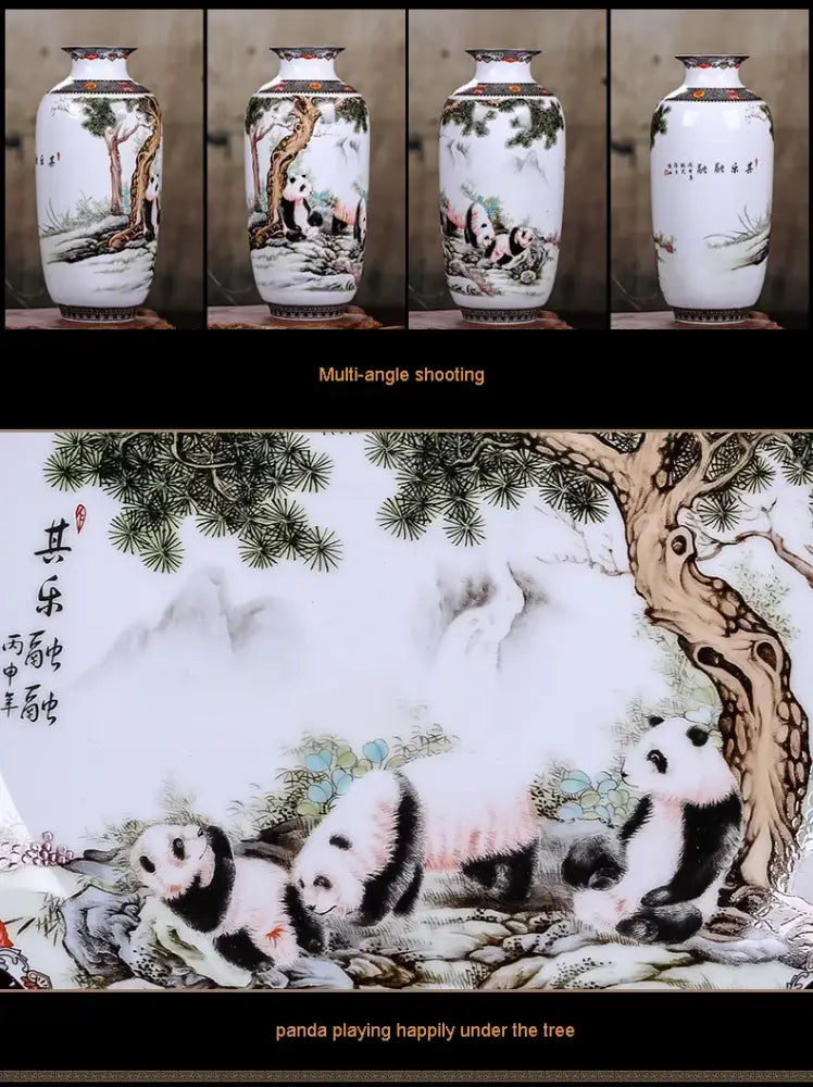 DecorBites™ Chinese Traditional Ceramic Vase for Home Decor
