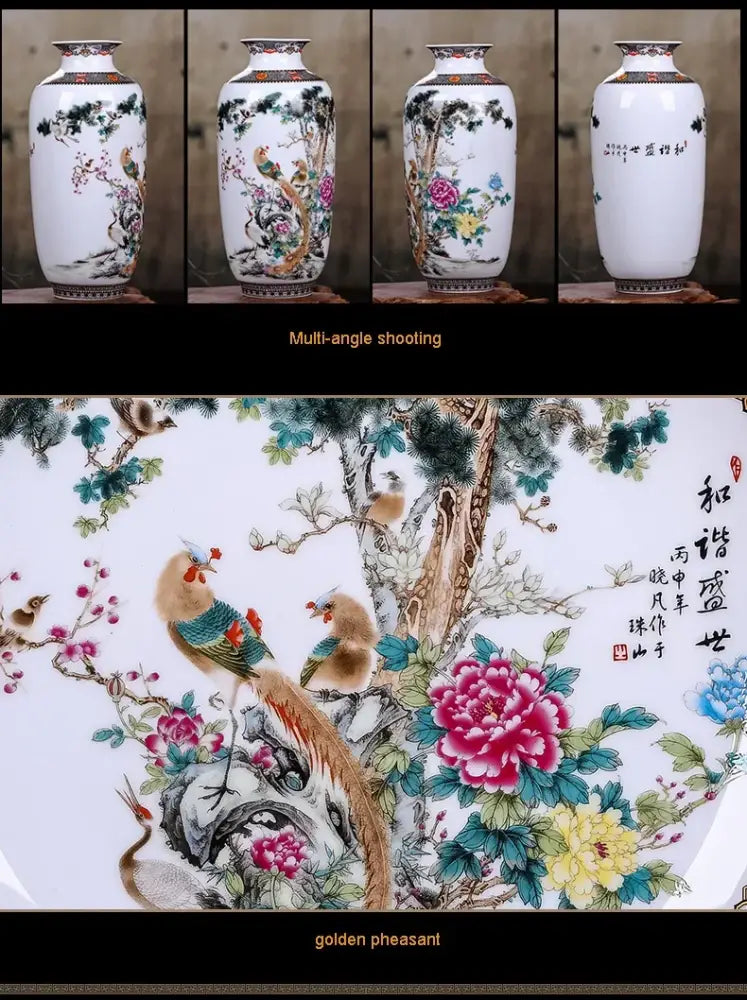 DecorBites™ Chinese Traditional Ceramic Vase for Home Decor
