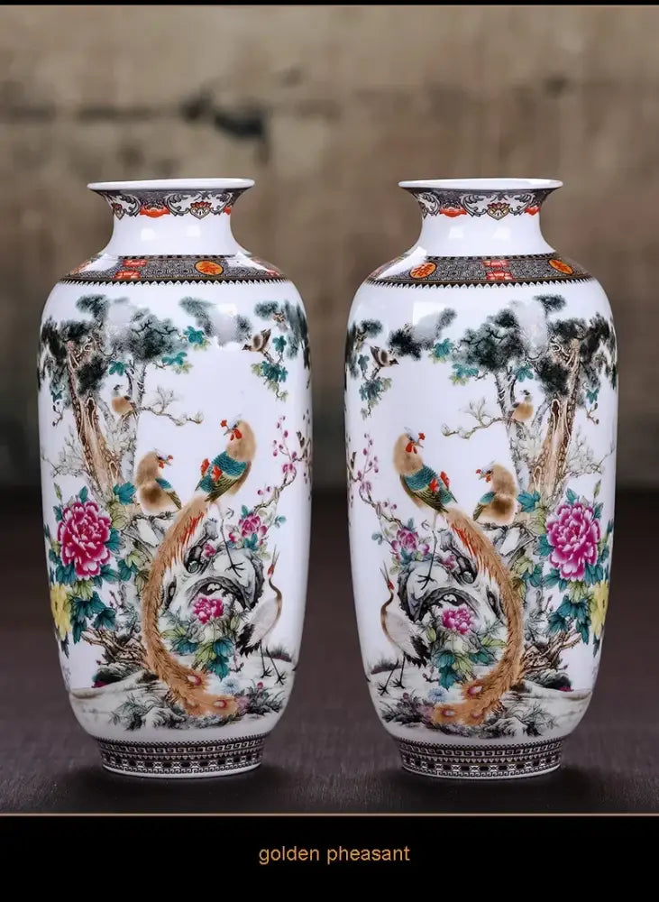 DecorBites™ Chinese Traditional Ceramic Vase for Home Decor