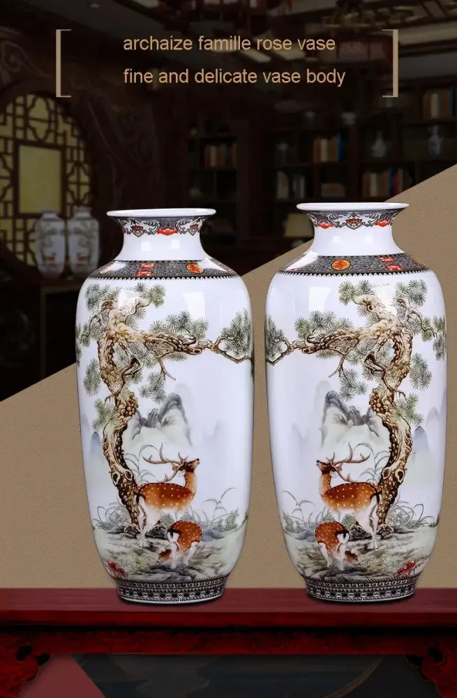 DecorBites™ Chinese Traditional Ceramic Vase for Home Decor