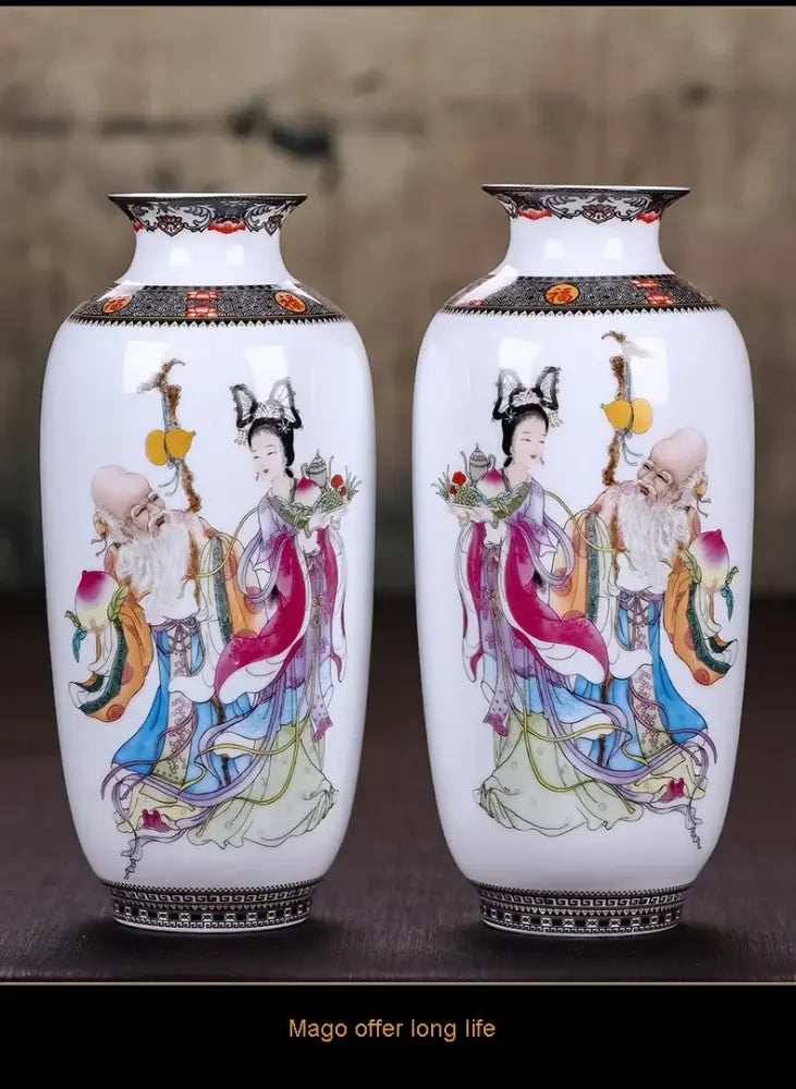 DecorBites™ Chinese Traditional Ceramic Vase for Home Decor