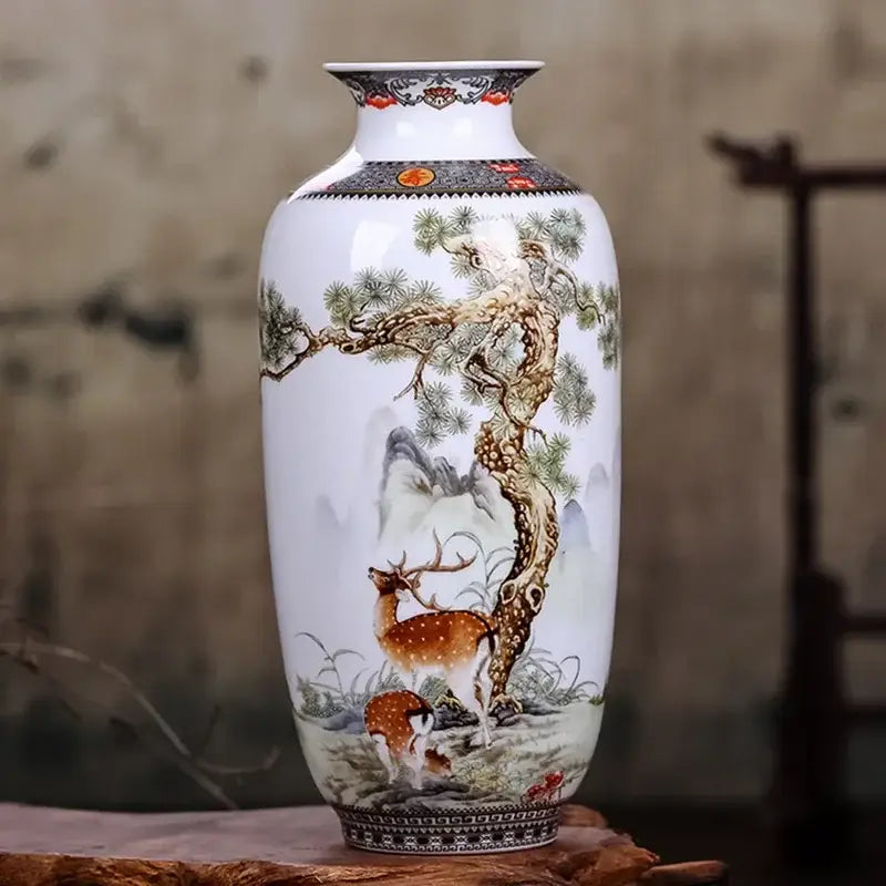 DecorBites™ Chinese Traditional Ceramic Vase for Home Decor