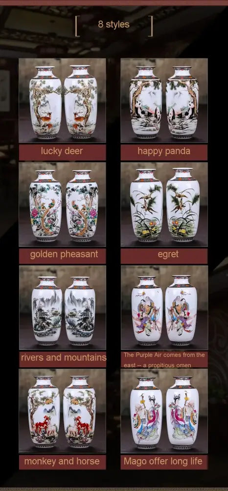 DecorBites™ Chinese Traditional Ceramic Vase for Home Decor