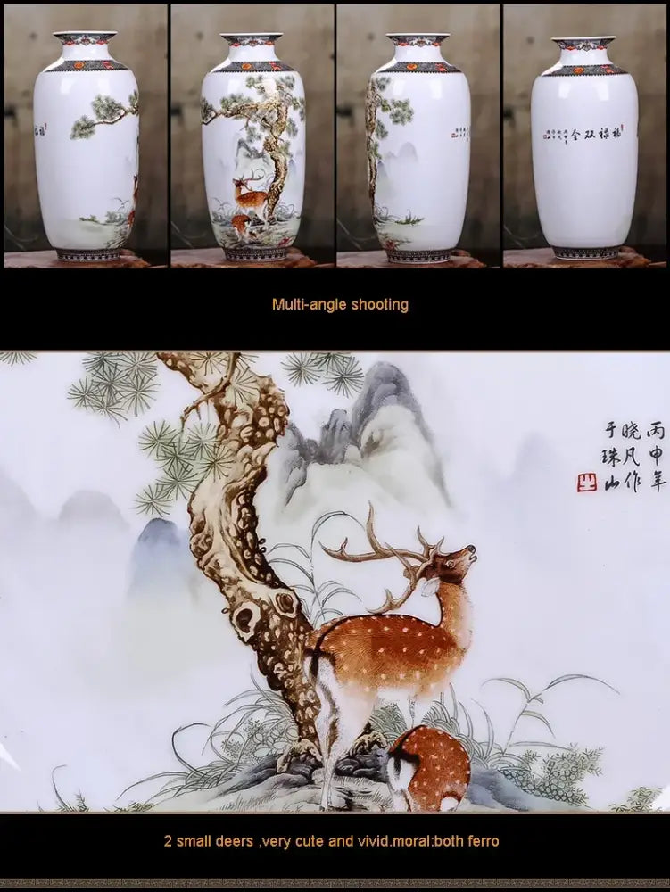 DecorBites™ Chinese Traditional Ceramic Vase for Home Decor