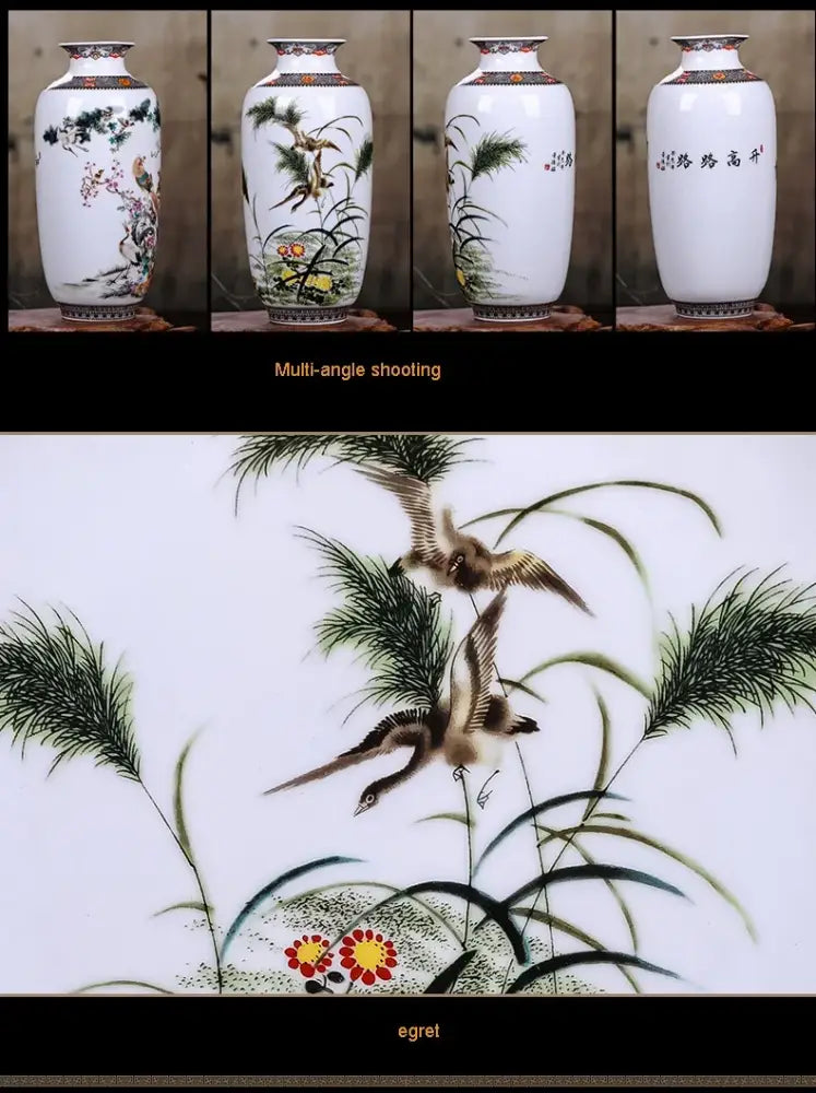 DecorBites™ Chinese Traditional Ceramic Vase for Home Decor
