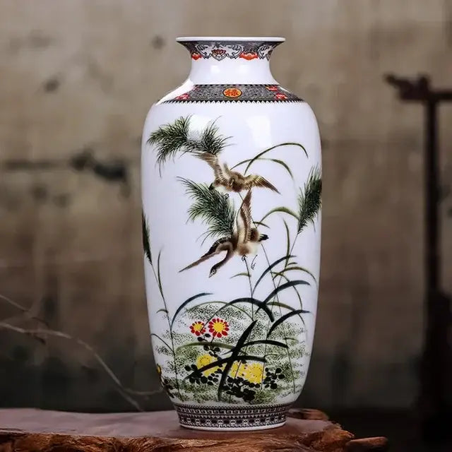 DecorBites™ Chinese Traditional Ceramic Vase for Home Decor