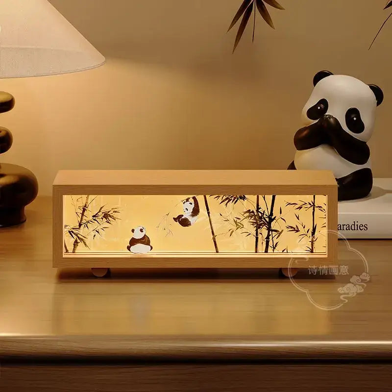 DecorBites™ Chinese Wind Lamp Tabletop Painting Creative Night Light Bedroom Decor