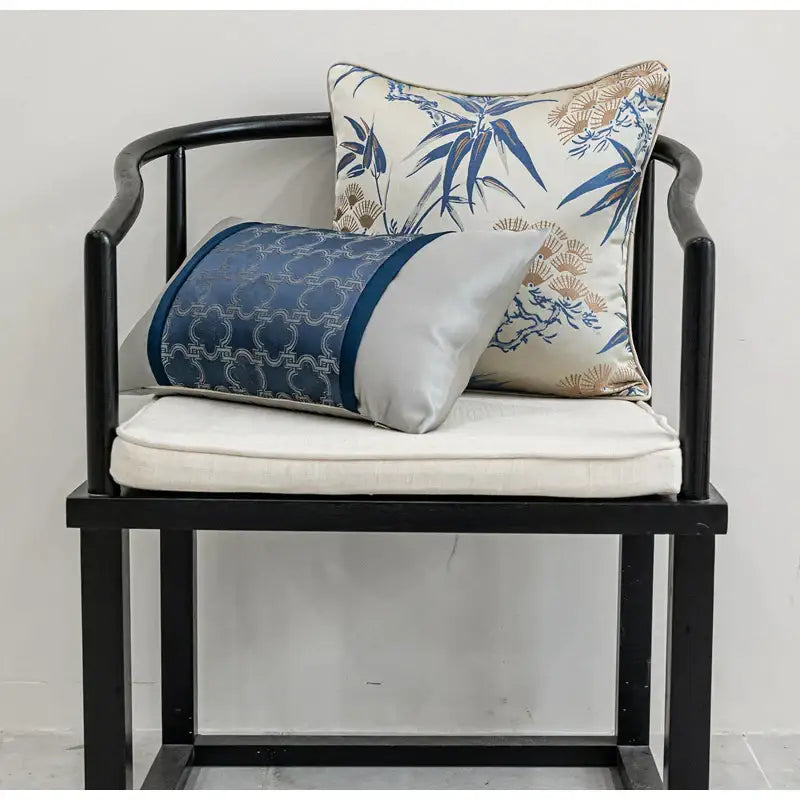 DecorBites™ غطاء وسادة مزخرف بتصميم Chinoiserie مقاس 45x45 سم لغرفة المعيشة وغرفة النوم