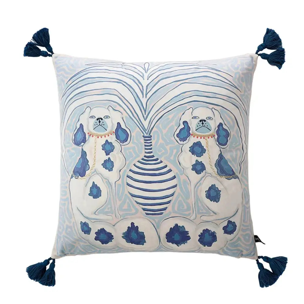 DecorBites™ Chinoiserie Zebra & Peonies Cushion Cover with Tassels