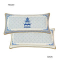 DecorBites™ Chintz Blue Cobalt Circular Throw Pillow Covers with Tassels - 35x35cm