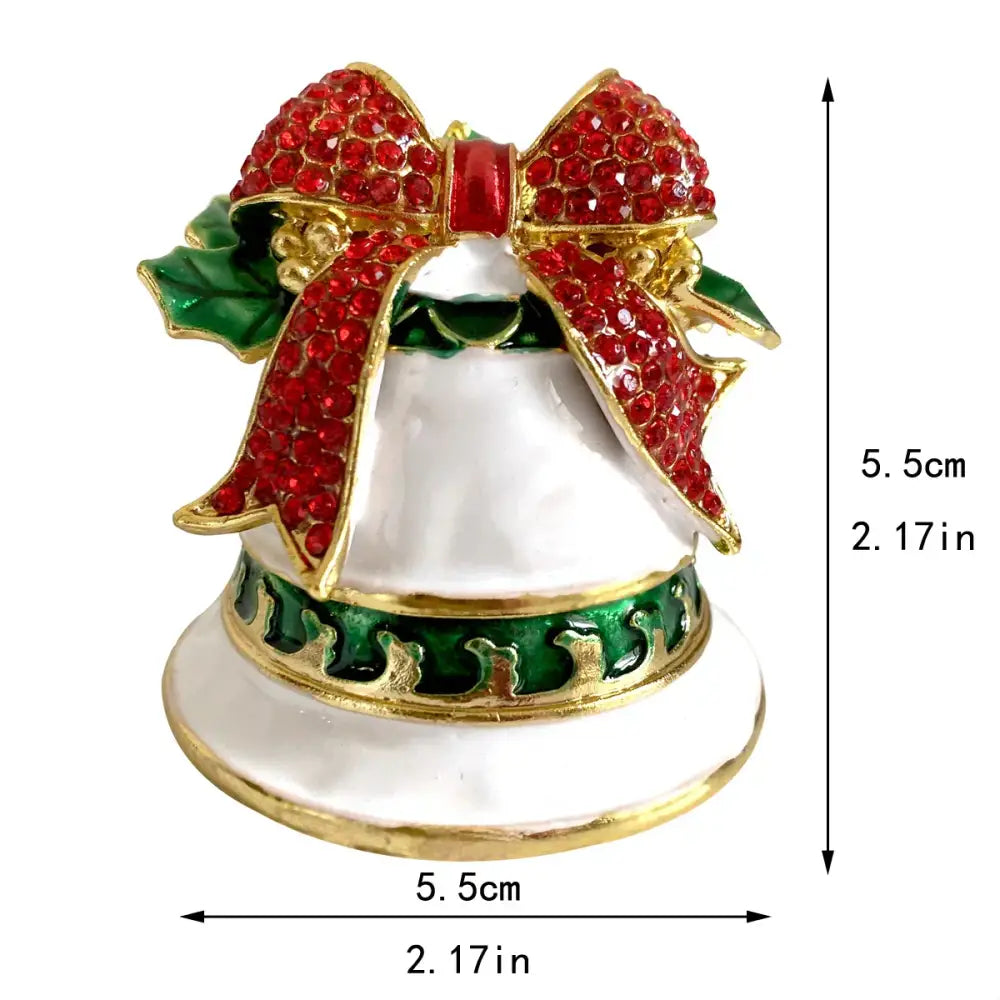 DecorBites™ Christmas Bell Trinket Box: Miniature Figurine Ornament Souvenir & Jewelry Storage
