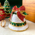 DecorBites™ Christmas Bell Trinket Box: Miniature Figurine Ornament Souvenir & Jewelry Storage