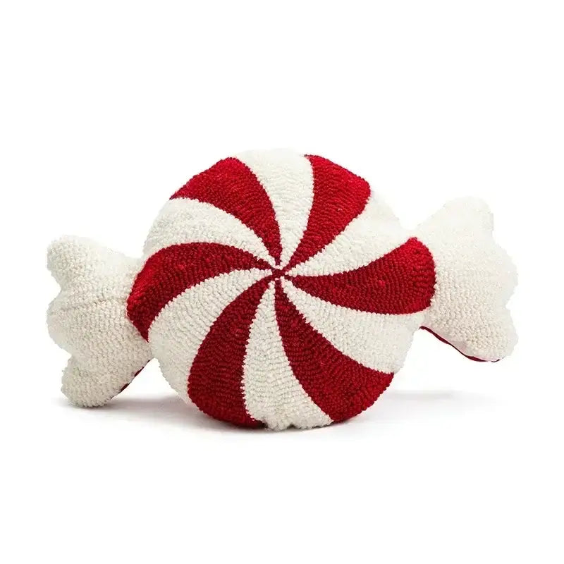 DecorBites™ Christmas Cartoon Candy Cushion Cover - Nordic Red Festival Patchwork Embroidered Design
