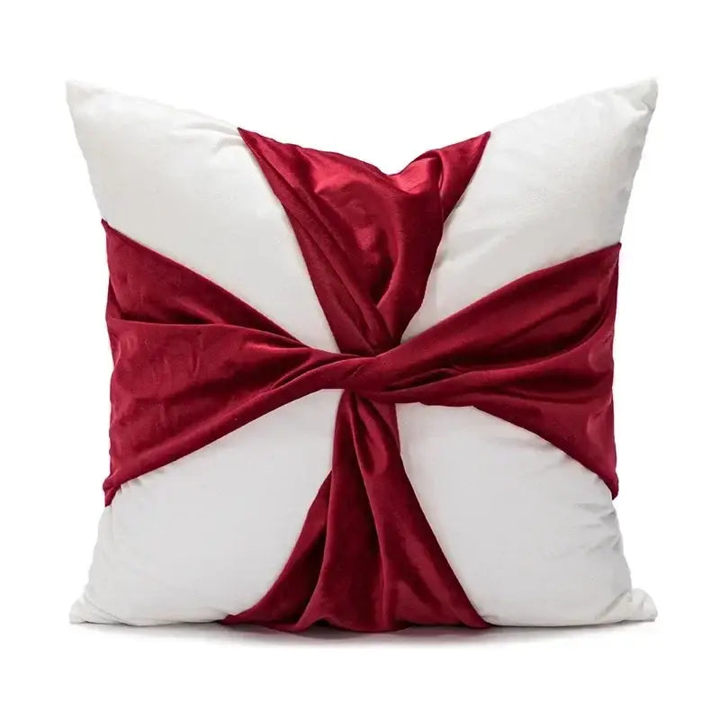 DecorBites™ Christmas Cartoon Candy Cushion Cover - Nordic Red Festival Patchwork Embroidered Design
