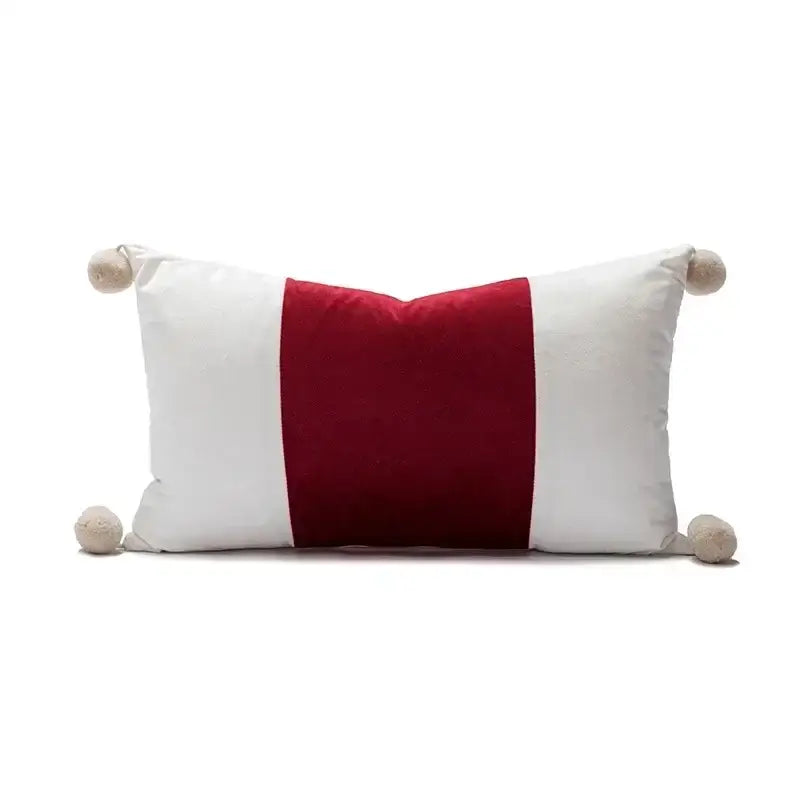 DecorBites™ Christmas Cartoon Candy Cushion Cover - Nordic Red Festival Patchwork Embroidered Design