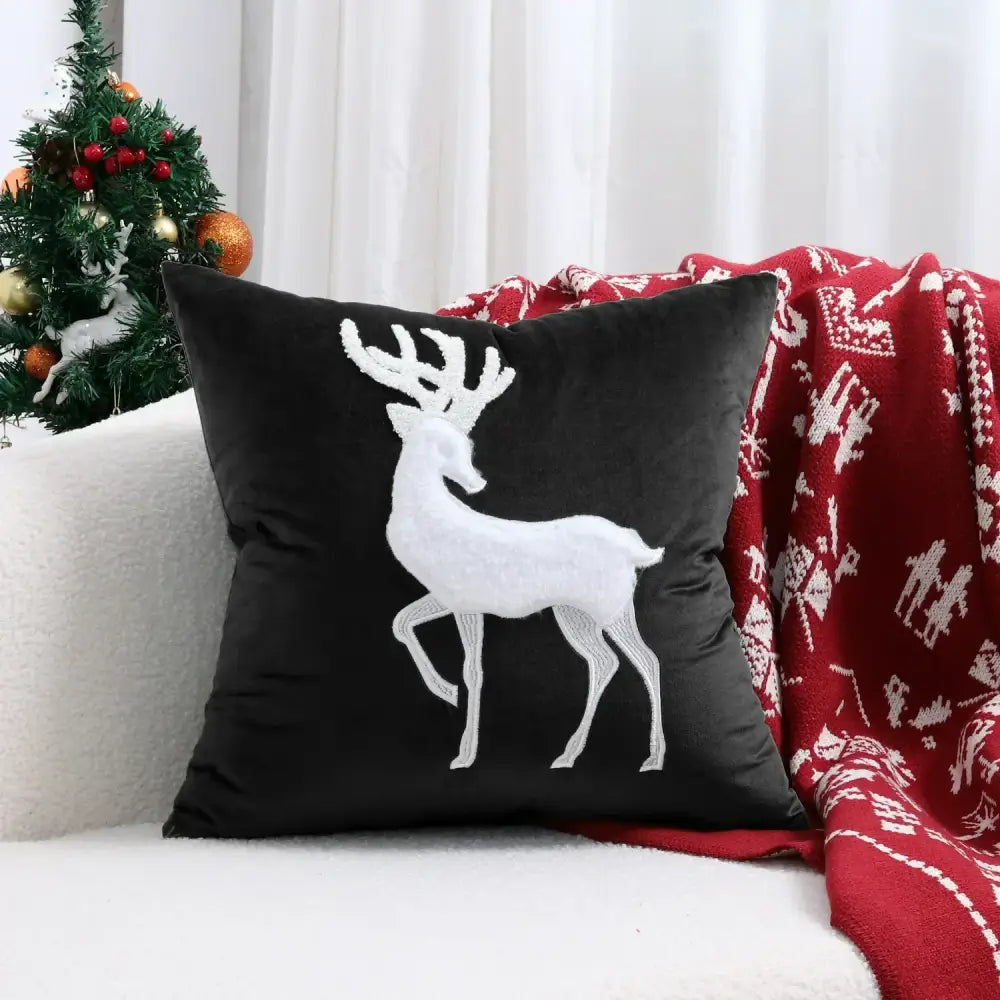 DecorBites™ Christmas Cartoon Embroidered Pillow Cover Set for Festive Home Decor