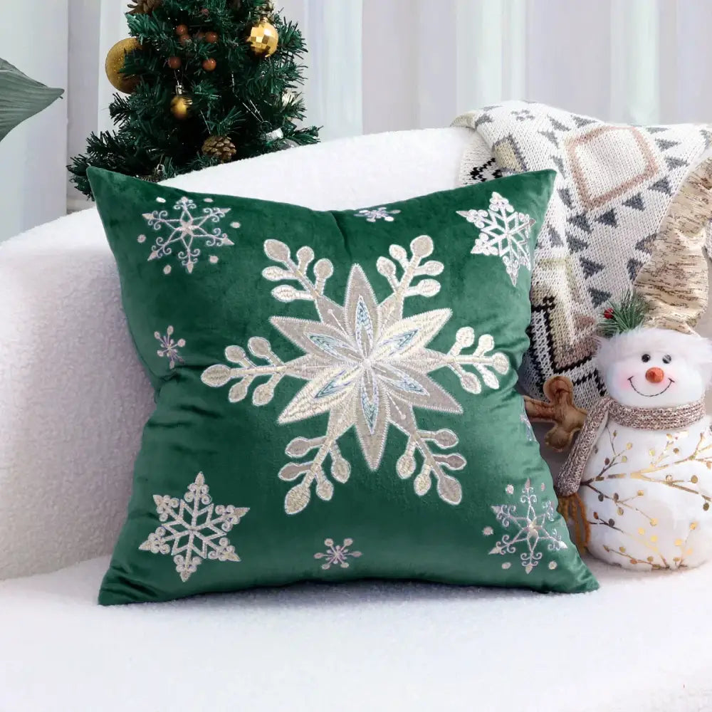 DecorBites™ Christmas Cartoon Embroidered Pillow Cover Set for Festive Home Decor