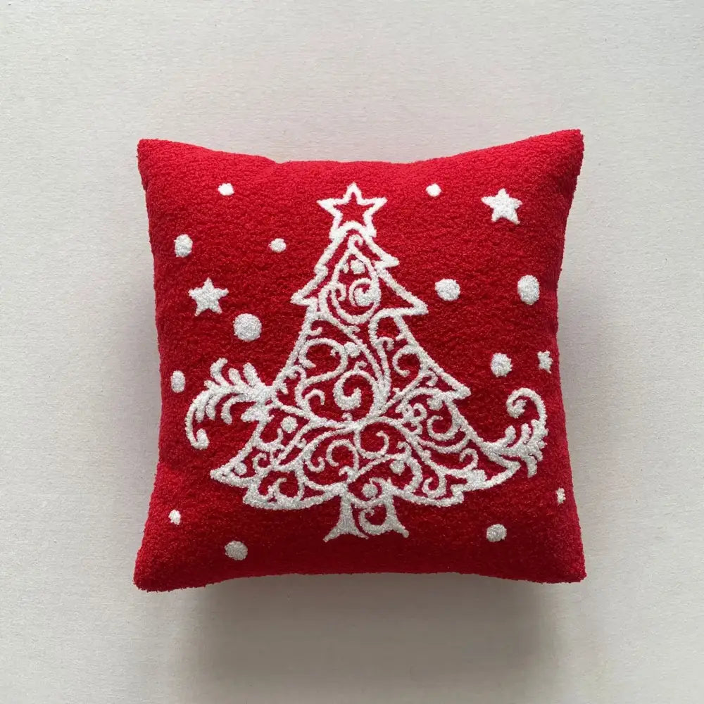 طقم غطاء وسادة بتطريز كرتوني لعيد الميلاد من DecorBites™، وسائد زينة احتفالية