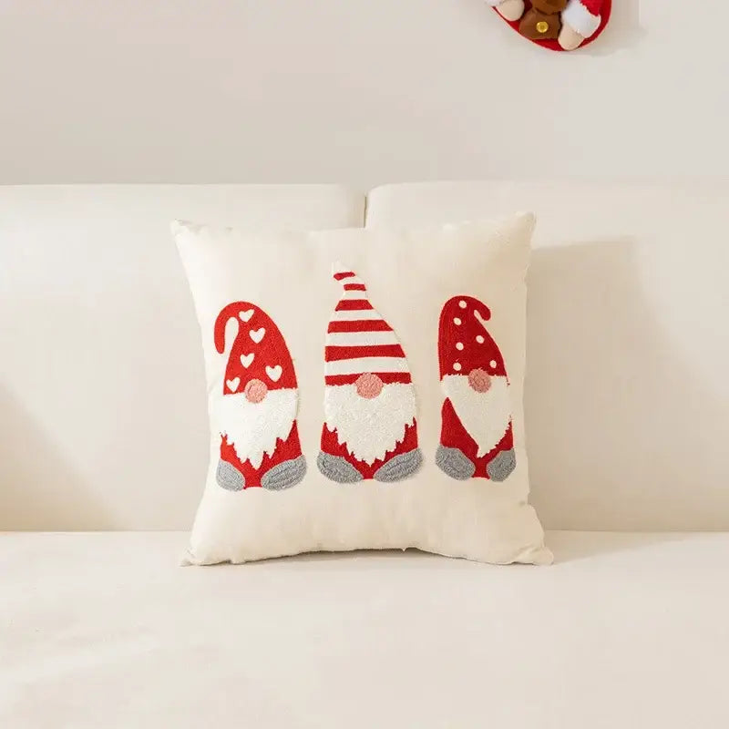 DecorBites™ Christmas Cartoon Letter Embroidered Pillow Cover Festive Sofa Cushion