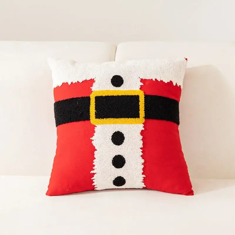 DecorBites™ Christmas Cartoon Letter Embroidered Pillow Cover Festive Sofa Cushion